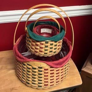Longaberger Set of 3 Christmas Baskets